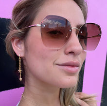 Load image into Gallery viewer, 18k Gold Filled Starfish and Turtle Dangling Earrings, Sea Ocean Marine Jewelry,
