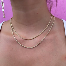 Load image into Gallery viewer, 18k Gold Filled Rope Chain 1.1 mm Necklace

