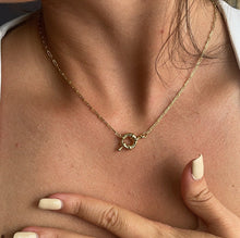 Load image into Gallery viewer, 18k Gold Filled Paper Clip Chain Necklace with Toggle Lock (15 inch)
