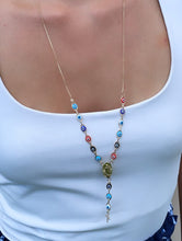 Load image into Gallery viewer, 18k Gold Filled Evil Eye Rosary Necklace: Our Lady of Guadalupe

