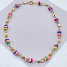 Load image into Gallery viewer, 18k Gold Filled Colorful Flat Disk Set Colored Donuts Jewelry
