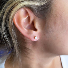 Load image into Gallery viewer, 18k Gold Filled Colorful Stars Stud Earring White And Blue Patriotic Jewelry Supplies
