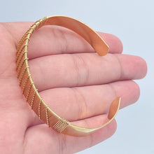 Load image into Gallery viewer, 18k Gold Filled Cuff Bracelet: Wrapped Gold Thread Bangle
