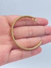 Load image into Gallery viewer, 18k Gold Filled Plain Flat Handmade Twisted Thread Wrapped Hoop Earrings Jewelry
