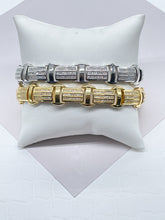 Load image into Gallery viewer, Iced Cubic Zirconia 18k Gold Filled Link Bracelet - 9mm

