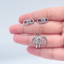Load image into Gallery viewer, 18k Gold Filled and Silver Filled 4 piece Zirconia Set
