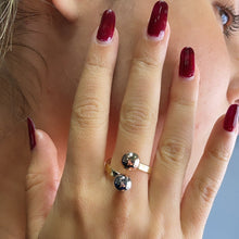 Load image into Gallery viewer, 18k Gold Filled Tri Color Ball Adjustable Ring

