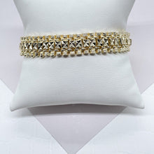 Load image into Gallery viewer, Vintage Diamond Cut Style 18k Gold Filled Thick X - Patterns Bracelet, Motion Bracelets, Jewelry
