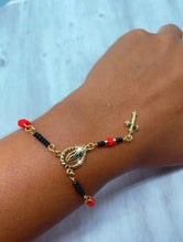 Load image into Gallery viewer, 18k Gold Filled Protection Beaded Rosary Bracelet Featuring Our Lady of Guadalupe With Crucifix Cross
