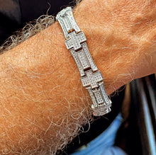 Load image into Gallery viewer, Iced 18k Gold Filled Cross Link Bracelet: Cubic Zirconia Jewelry
