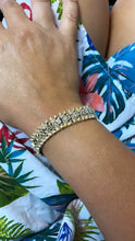 Load image into Gallery viewer, Vintage Diamond Cut Style 18k Gold Filled Thick X - Patterns Bracelet, Motion Bracelets, Jewelry
