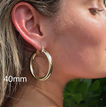 Load image into Gallery viewer, 18k Gold Filled Hoop Earrings: Large 5mm Plain Hoops
