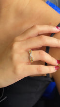 Load image into Gallery viewer, 18k Gold Filled Infinity Ring Featuring Multi Color Micro Pave Cubic Zirconia
