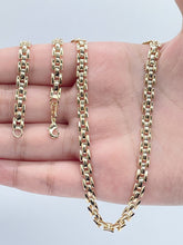 Load image into Gallery viewer, Thick Vintage Style 18k Gold Filled Flat Three Pattern Layered Chain Necklace
