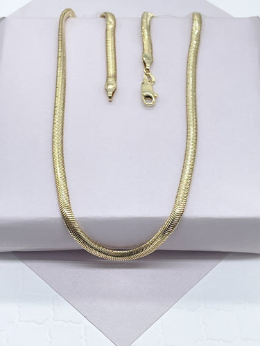 18k Gold Filled 5mm Soft Flat Snake Chain Supplies
