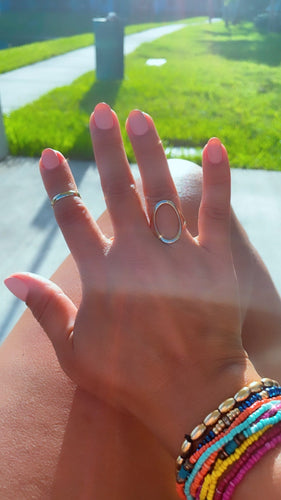 18k Gold Filled Open Oval Ring Hallowed Oval Fashion Design