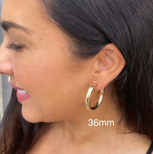 Load image into Gallery viewer, Thick 18k Gold Filled Plain 5mm Chunky 3/4 Hoop Earrings Push Back Closing the and Jewelry Making Supplies
