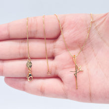 Load image into Gallery viewer, 18k Gold Filled Box Chain Necklace With Minimalistic Faith Design Cross Fe Jewelry
