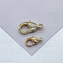 Load image into Gallery viewer, 18k Gold Filled Lobster Claw Clasps: Jewelry Supplies - Pack of 3
