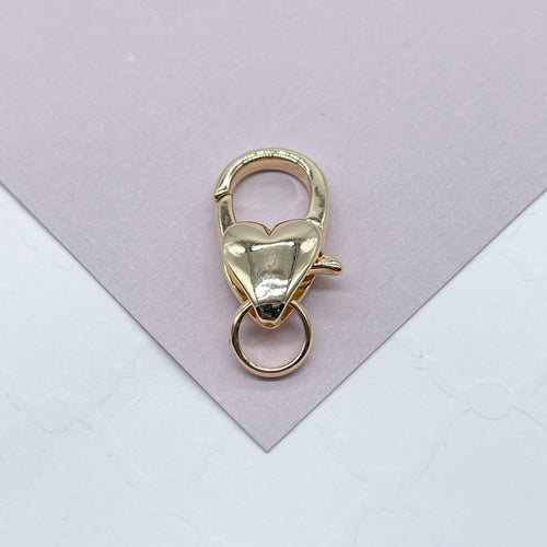 Heart Shape Body 18k Gold Filled Jumbo Lobster Claw Clasp With Jump Ring Supplies Components & Parts