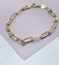 Load image into Gallery viewer, Vintage Style Paper Clip Chain in 18k Gold Filled Necklace or Bracelet Supplies Designers
