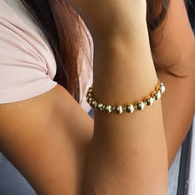 Load image into Gallery viewer, 18k Gold Filled Beaded Bracelet: 8mm Ball Bead Women's Jewelry
