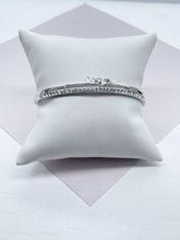 Load image into Gallery viewer, 18k Gold Filled Cubic Zirconia 'Love' Bangle Bracelet
