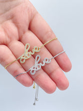 Load image into Gallery viewer, 18k Gold Filled Love Bracelet: Cubic Zirconia Slider Bracelet

