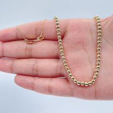 Load image into Gallery viewer, 18k Gold Filled 4mm Beaded Necklace, Gold Ball Bead Chain Necklace,
