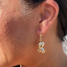 Load image into Gallery viewer, 18k Gold Filled Chubby Teddy Bear Dangling Earrings Supplies
