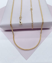 Load image into Gallery viewer, Dainty 18k Gold Filled 2mm Box Chain Necklace for Wholesale Jewelry Making
