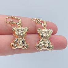 Load image into Gallery viewer, 18k Gold Filled Chubby Teddy Bear Dangling Earrings Supplies
