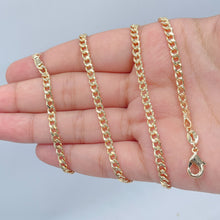 Load image into Gallery viewer, 18k Gold Filled 4mm Cuban Link Chain Necklace, Curb Link Chain, Supplies Designers
