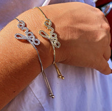 Load image into Gallery viewer, 18k Gold Filled Love Bracelet: Cubic Zirconia Slider Bracelet
