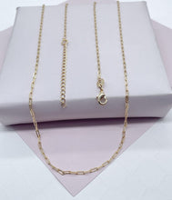 Load image into Gallery viewer, 18k Gold Filled 2mm Dainty Paper Clip Chain Necklace Supplies Creative Styling Designers
