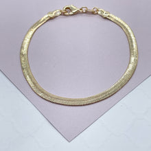 Load image into Gallery viewer, 18k Gold Filled Flexible Herringbone 4mm Chain Necklace &amp; Bracelet
