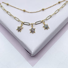 Load image into Gallery viewer, 18k Gold Filled Multi-Color CZ Butterfly Charm Anklet
