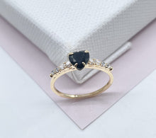 Load image into Gallery viewer, 18k Gold Filled Heart Ring: Pave Cubic Zirconia Band
