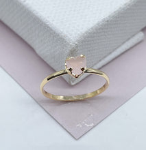 Load image into Gallery viewer, Thin 18k Gold Filled Ring Featuring Solitaire Colorful Heart Shape Cubic Zirconia Jewelry
