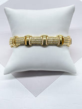 Load image into Gallery viewer, Iced Cubic Zirconia 18k Gold Filled Link Bracelet - 9mm
