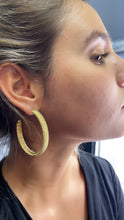 Load image into Gallery viewer, 18k Gold Filled Plain Flat Handmade Twisted Thread Wrapped Hoop Earrings Jewelry
