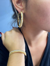 Load image into Gallery viewer, 18k Gold Filled Cuff Bracelet: Twisted Wire &amp; Cubic Zirconia
