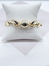 Load image into Gallery viewer, 18k Gold Filled Ball Bracelet: Rolo &amp; Link Chain Sphere
