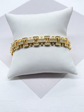Load image into Gallery viewer, Iced 18k Gold Filled Link Bracelet: Micro Pave Cubic Zirconia
