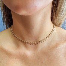 Load image into Gallery viewer, 18k Gold Filled Fringe Choker Necklace: Bohemian Dangle Chain

