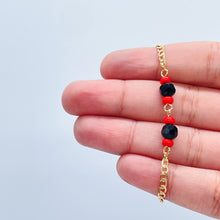 Load image into Gallery viewer, 18k Gold Filled Cuban Link Simulated Azabache Stone Children&#39;s Bracelet,
