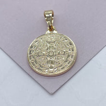 Load image into Gallery viewer, 18k San Benito Mini Charm St Benedict Pendant Catholic Jewelry Making Supplies
