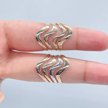 Load image into Gallery viewer, Fine 18k Gold Filled Multiple Fancy Waves Ring, Simple Plain Gold Waves OR Tricolor Waves Ring, Ocean Nautica Jewelry
