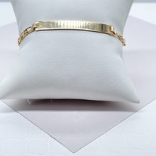 Load image into Gallery viewer, 18k Gold Filled ID Bracelet: Figaro Chain Jewelry
