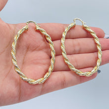 Load image into Gallery viewer, 18k Gold Filled Oval Shape Twisted Hoop Earrings Supplies
